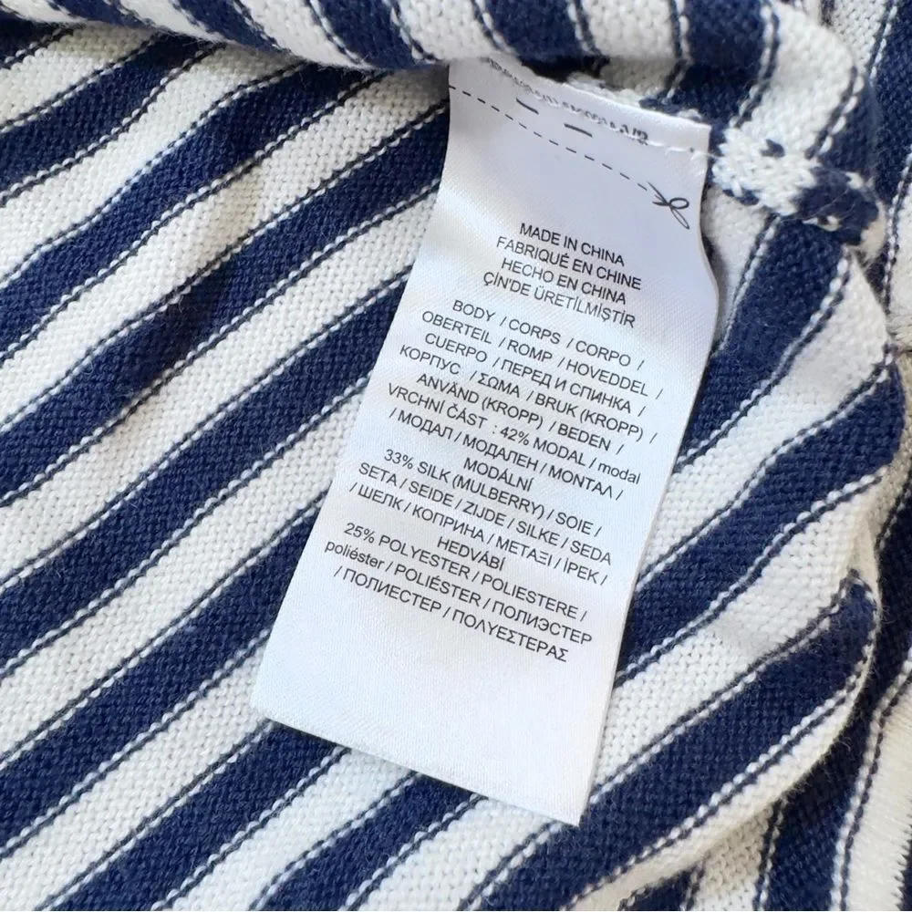 Ralph Lauren Women’s 3X NWT Striped Mulberry Silk Blend Long Cardigan Sweater